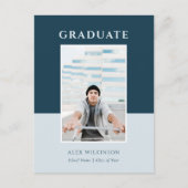 2022 Blue Modern Simple Typography Photo Afstudeer Aankondigingskaart (Voorkant)