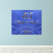 2022 Blue Sapphire Wedding 65th Jubileum Canvas Afdruk (Insitu (Houten vloer))
