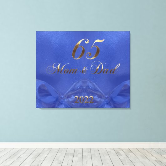 2022 Blue Sapphire Wedding 65th Jubileum Canvas Afdruk (Insitu (Houten vloer))
