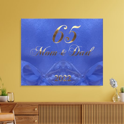 2022 Blue Sapphire Wedding 65th Jubileum Canvas Afdruk (Insitu (Woonkamer))