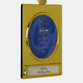 2022 Blue Sapphire Wedding 65th Jubileum Verguld Banner Ornament (Rechts)