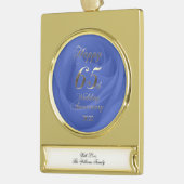 2022 Blue Sapphire Wedding 65th Jubileum Verguld Banner Ornament (Links)