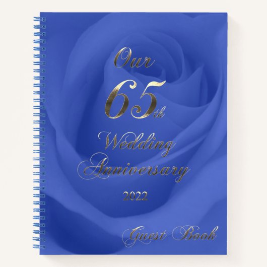2022 Blue Sapphire Wedding Our 65th Jubileum Notitieboek (Voorkant)