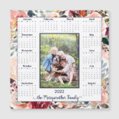 2022 Blush Floral Photo Magnetic Calendar (Voorkant)