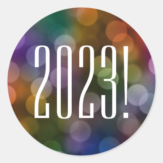 2022 bokeh klassieke ronde sticker (Voorkant)