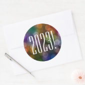 2022 bokeh klassieke ronde sticker (Envelop)