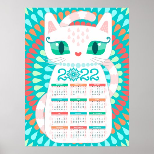 2022 Booshie Cat Calendar Poster (Voorkant)