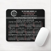 2022 Calendar Custom Business Logo Name Black Red Muismat (Met muis)
