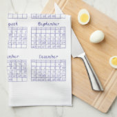 2022 Calendar Fabric Font Veri Peri Theedoek (Quarter Fold)