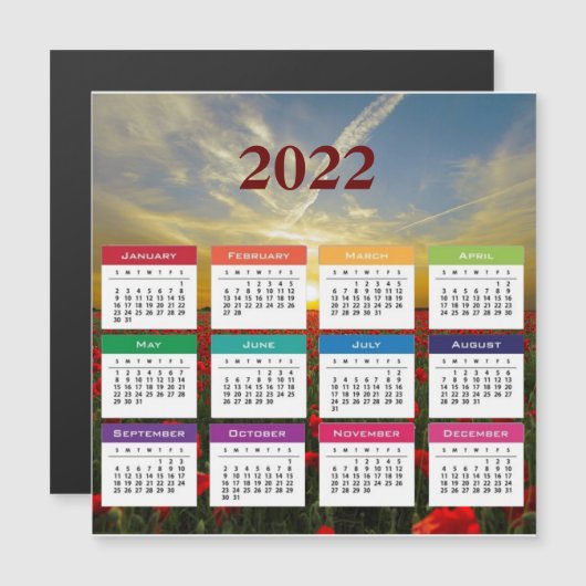 2022 Calendar Magnetic Card (Voorkant / Achterkant)