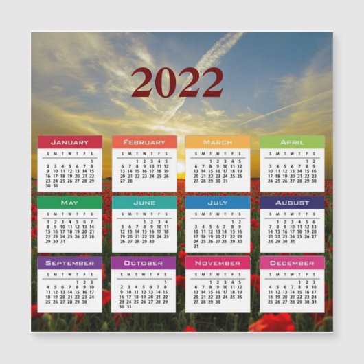 2022 Calendar Magnetic Card (Voorkant)