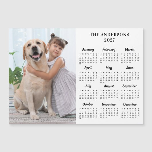 2022 Calendar Pet Dog Kind Custom Photo Magnet Car (Voorkant)