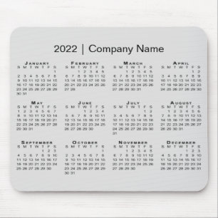2022 Calendar with Company Name on Gray Muismat