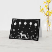 2022 Chinees Nieuwjaar Origami Tiger, zwart Kaart (Gele Bloem)