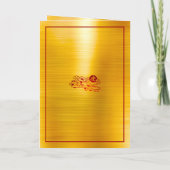 2022 Chinese New Year Tiger Gold Foil Red Circles Feestdagen Kaart (Achterkant)