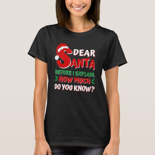 2022  Christmas  Kids Adults Santa I Can Explain T-shirt (Voorkant)