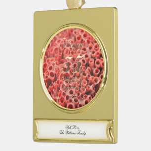 2022 Coral Wedding 35th Jubileum Verguld Banner Ornament