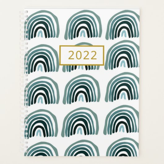 2022 Daily Planner Moderne Minimalistische Regenbo (Voorkant)
