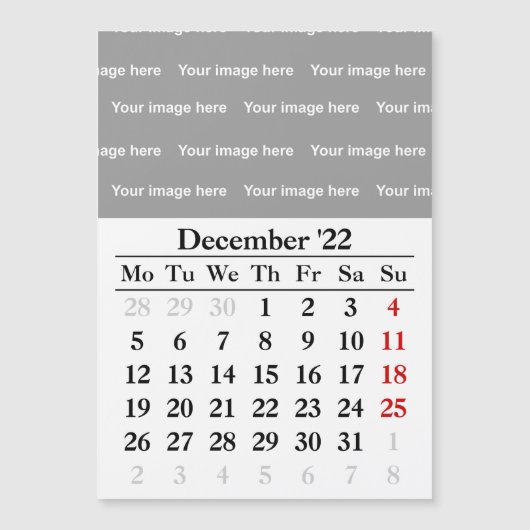 2022 december kalender Magnetische kaart (Voorkant)