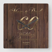 2022 Diamond Wedding 60th Jubileum Parents Vierkante Klok (Voorkant)