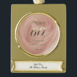 2022 Diamond Wedding 60th Jubileum Verguld Banner Ornament<br><div class="desc">Diamond Wedding 60th Jubileum,  Unieke 2022 Wedding Jubileum Gift,  Banner Ornament</div>
