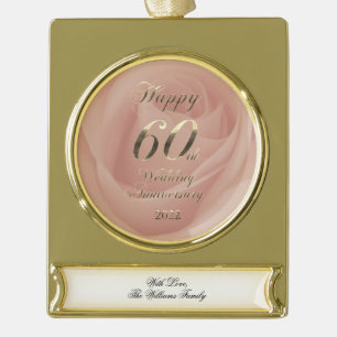 2022 Diamond Wedding 60th Jubileum Verguld Banner Ornament