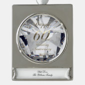 2022 Diamond Wedding 60th Jubileum Verzilverd Banner Ornament (Voorkant)