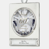 2022 Diamond Wedding 60th Jubileum Verzilverd Banner Ornament (Links)