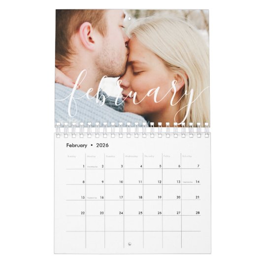 2022 Eenvoudige, minimalistische aangepaste foto Kalender (Feb 2026)