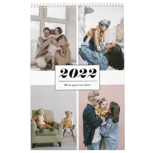 2022 eenvoudige, moderne, trendy familiefoto colla kalender (Hoes)