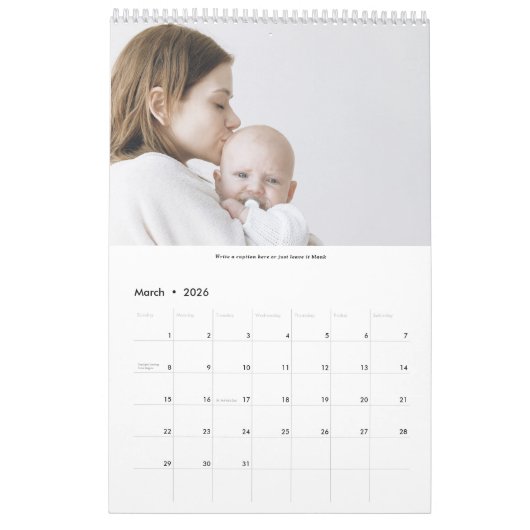 2022 eenvoudige, moderne, trendy familiefoto colla kalender (Mar 2026)