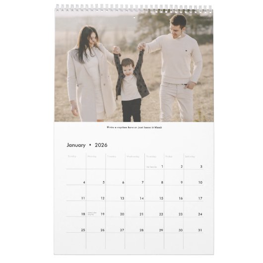 2022 eenvoudige, moderne, trendy familiefoto colla kalender (Jan 2026)