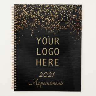 2022 Elegant Black Gold Logo Benoeming Book Planner