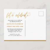 2022 Elegant Gold Black Script-Afstuderen voor fot Uitnodiging Briefkaart (Achterkant)