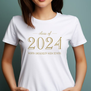 2022 Elegant Gold Custom Afstuderen T-shirt