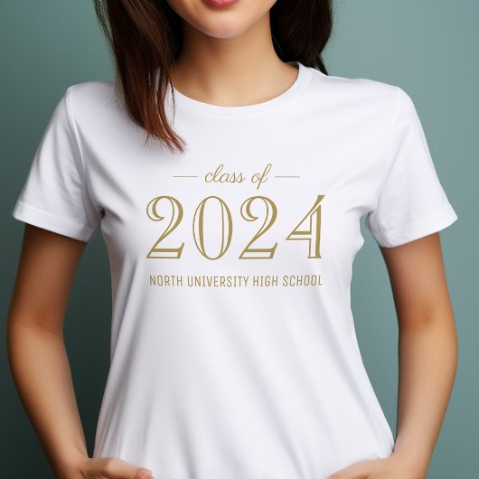 2022 Elegant Gold Custom Afstuderen T-shirt