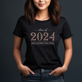 2022 Elegant Roos Gold Black, aangepast Afstuderen T-shirt
