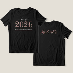 2022 Elegante Roze Goud Zwarte Op Maat Gemaakte Af Tri-Blend Shirt