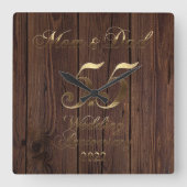 2022 Emerald Wedding 55th Jubileum Parents Vierkante Klok (Voorkant)