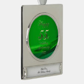 2022 Emerald Wedding 55th Jubileum Verzilverd Banner Ornament (Rechts)