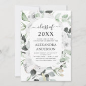 2022 Eucalyptus Afstuderen Floral Rozen Greenery Kaart (Voorkant)