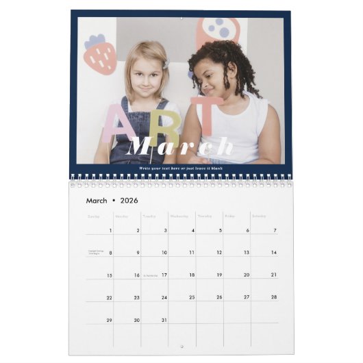 2022 Familie Foto Collage Modern Simple Elegant C Kalender (Mar 2026)