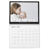 2022 Familie Foto Collage Modern Simple Elegant Kalender (Feb 2027)