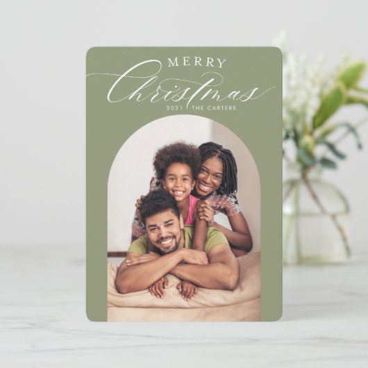 2022 FAMILIE PHOTO CARD kerst lijst Aankondiging (Staand voorkant)