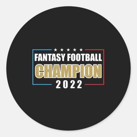 2022 Fantasy Football Champion USA Football Ronde Sticker (Voorkant)