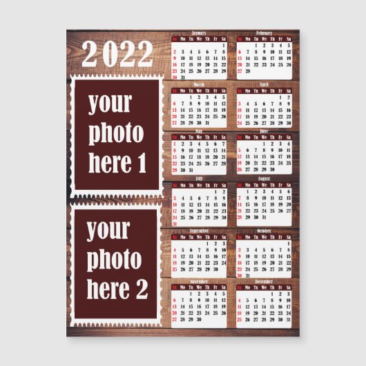2022 Foto-aangepast Calendar Fridge Magnet (Voorkant)