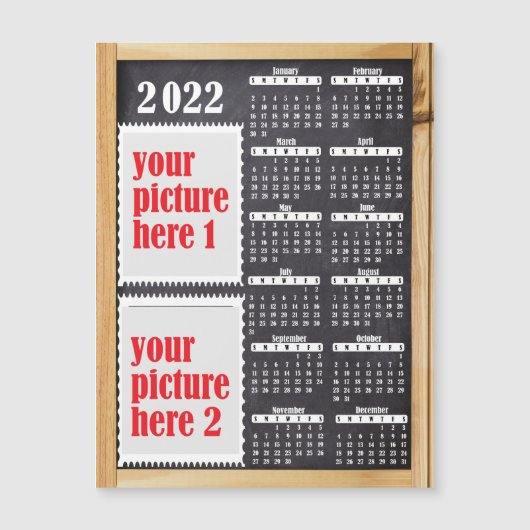 2022 Foto-aangepast Calendar Fridge Magnet (Voorkant)