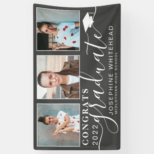 2022 Foto Collage Afstuderen Banner Dark Gray (Verticaal)