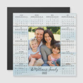 2022 Fotokalender Blue Rustic Wood Magnet (Voorkant / Achterkant)