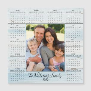 2022 Fotokalender Blue Rustic Wood Magnet